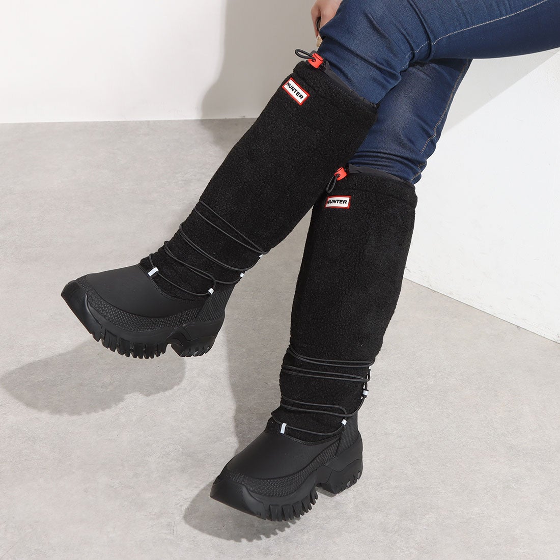 ハンター HUNTER 【レディース】ワンダラートールシェルパスノーブーツ