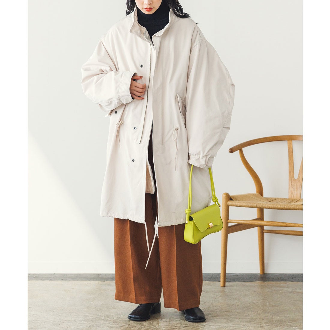 ハンチ hunch マルチウェイオーバーサイズモッズコート （オフホワイト