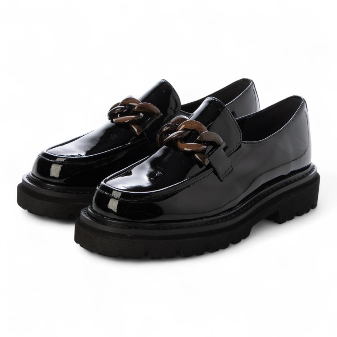 インターショシュール INTER-CHAUSSURES 撥水厚底チェーンローファー