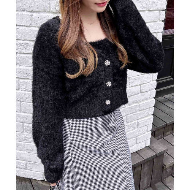 イング INGNI 7GフェザーニットCD+肩リボンキャミSET （クロ