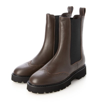 イング ing 【本革】ウイングチップサイドゴアブーツ （ダークブラウン