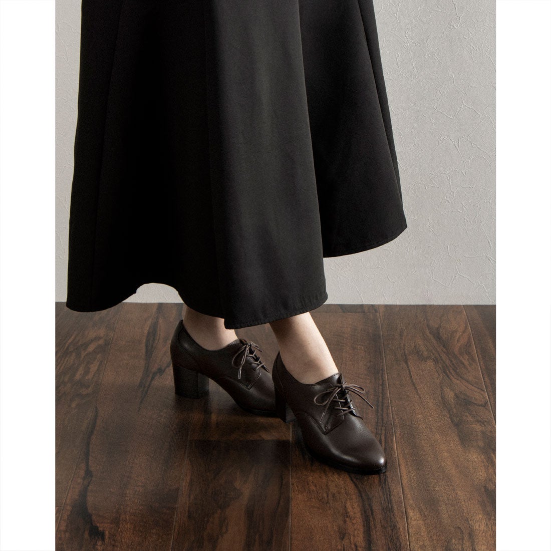 YELLO 】レースアップミュールパンプス Mサイズ23.5cm 黒 YELLO