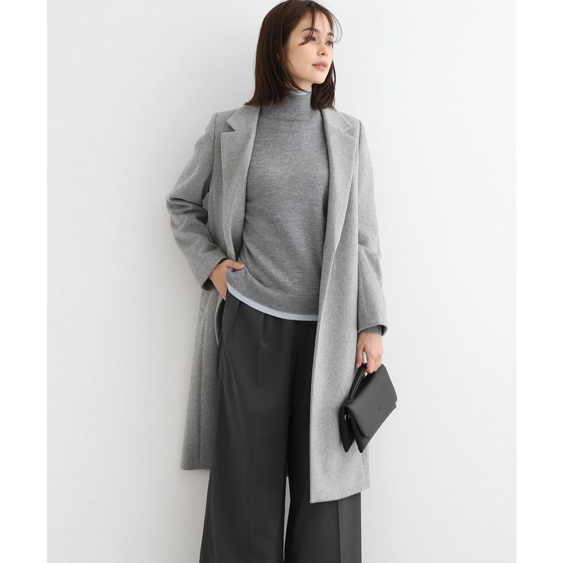 インディヴィ INDIVI 【定番人気！/名品コート/日本製】ウール100