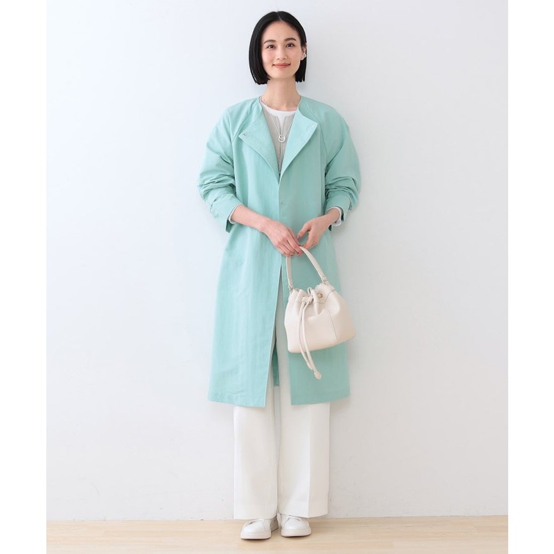 インディヴィ INDIVI 【撥水／UVケア／軽量】トレンチ風ロングコート