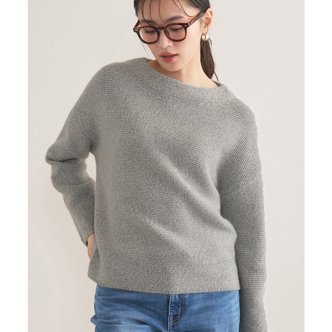 インディヴィ INDIVI 【洗える／大人ラメ】カラーMIXボトルネック