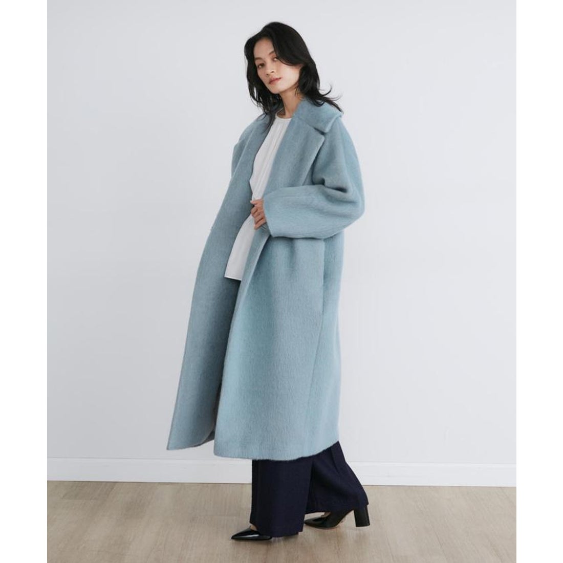 イネド INED モヘヤシャギーロングコート《la veille by SUPERIOR