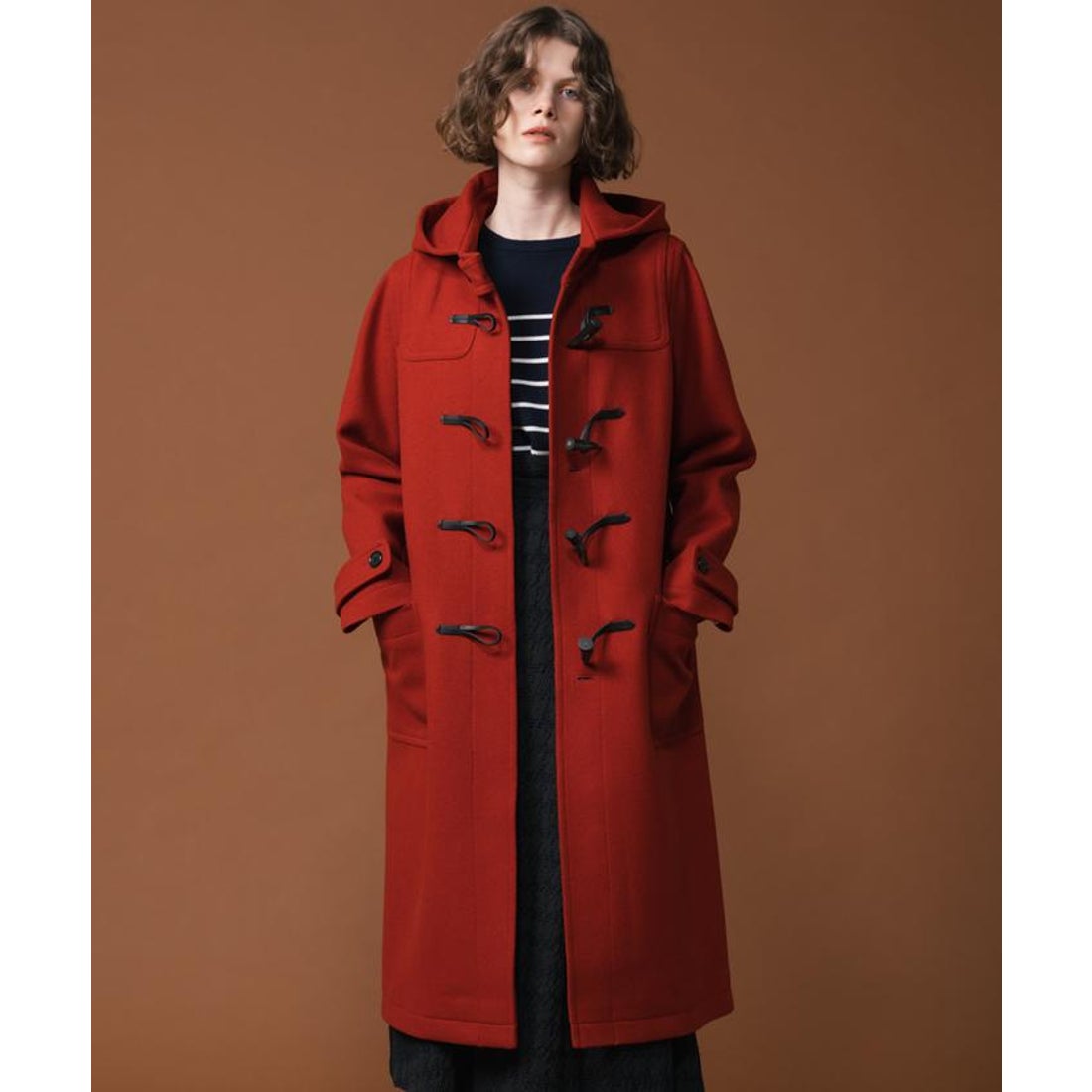 イネド INED メルトンダッフルコート （レッド） - ファッション通販