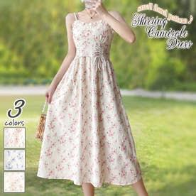 アイカ ica ミモレ丈 ノースリーブ 小花柄 フィット＆フレア キャミ