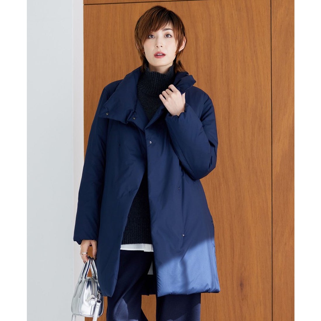 アイシービー ICB ADSダウン スタンドカラーコート （ネイビー系