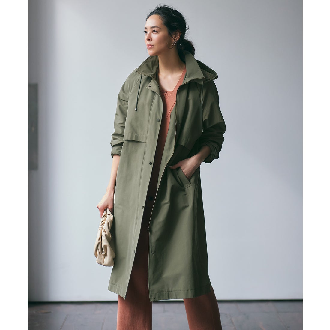 ICB Tussah T/C モッズコート （カーキ系） -靴＆ファッション通販