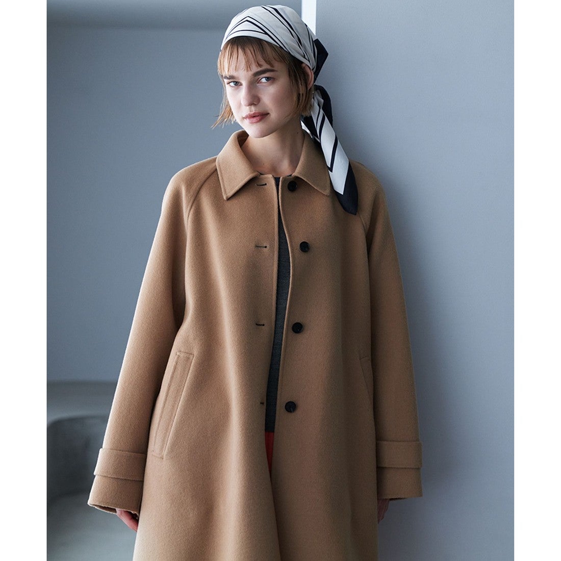 ICB WoolRever ステンカラーコート （ブルーグレー系） -靴