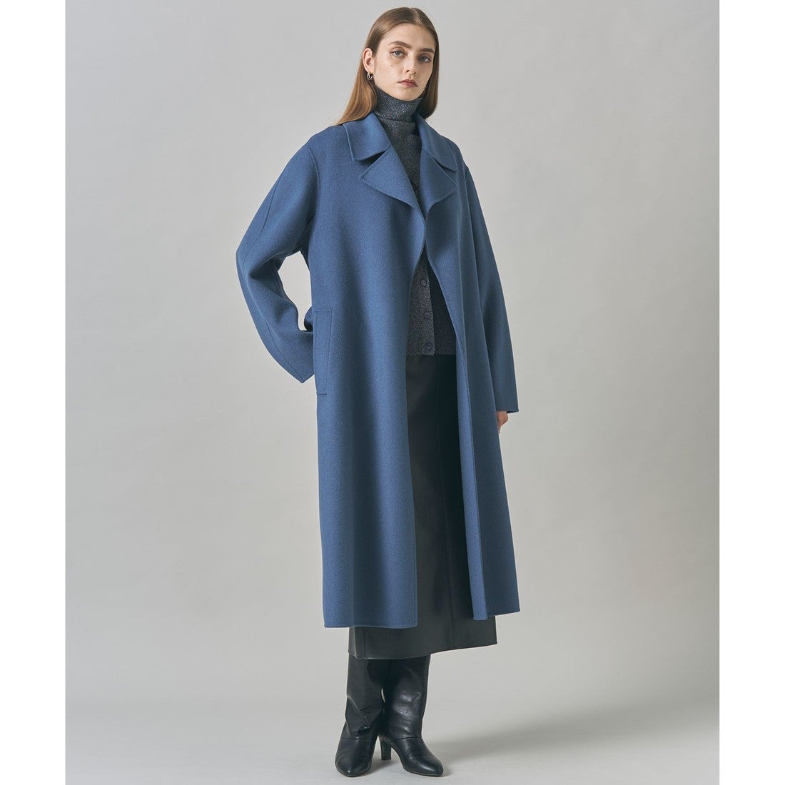 ICB WoolRever ロングコート （ブルーグレー系） -ファッション通販