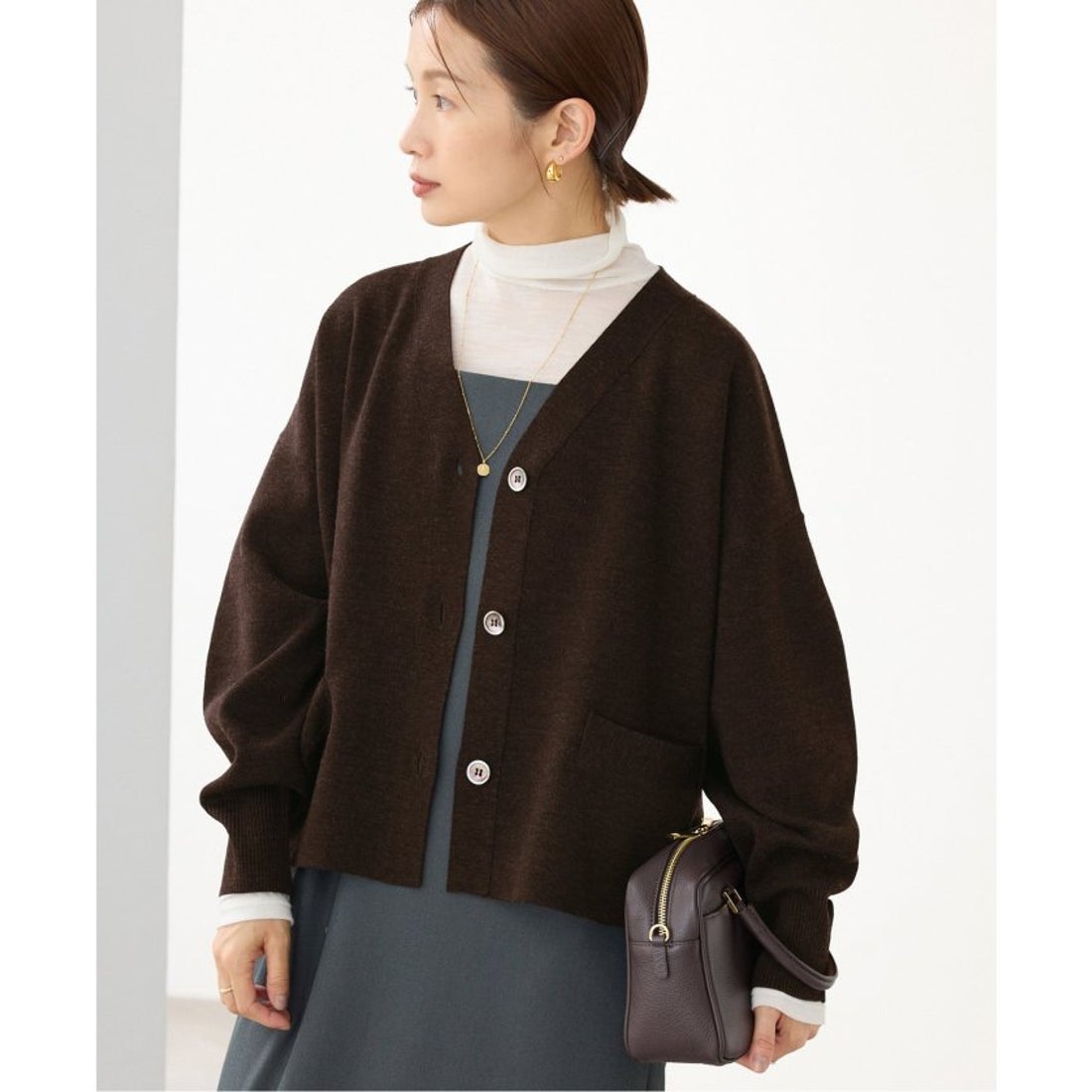 イエナ IENA 《追加》スーパーファインスムース ショートカーディガン