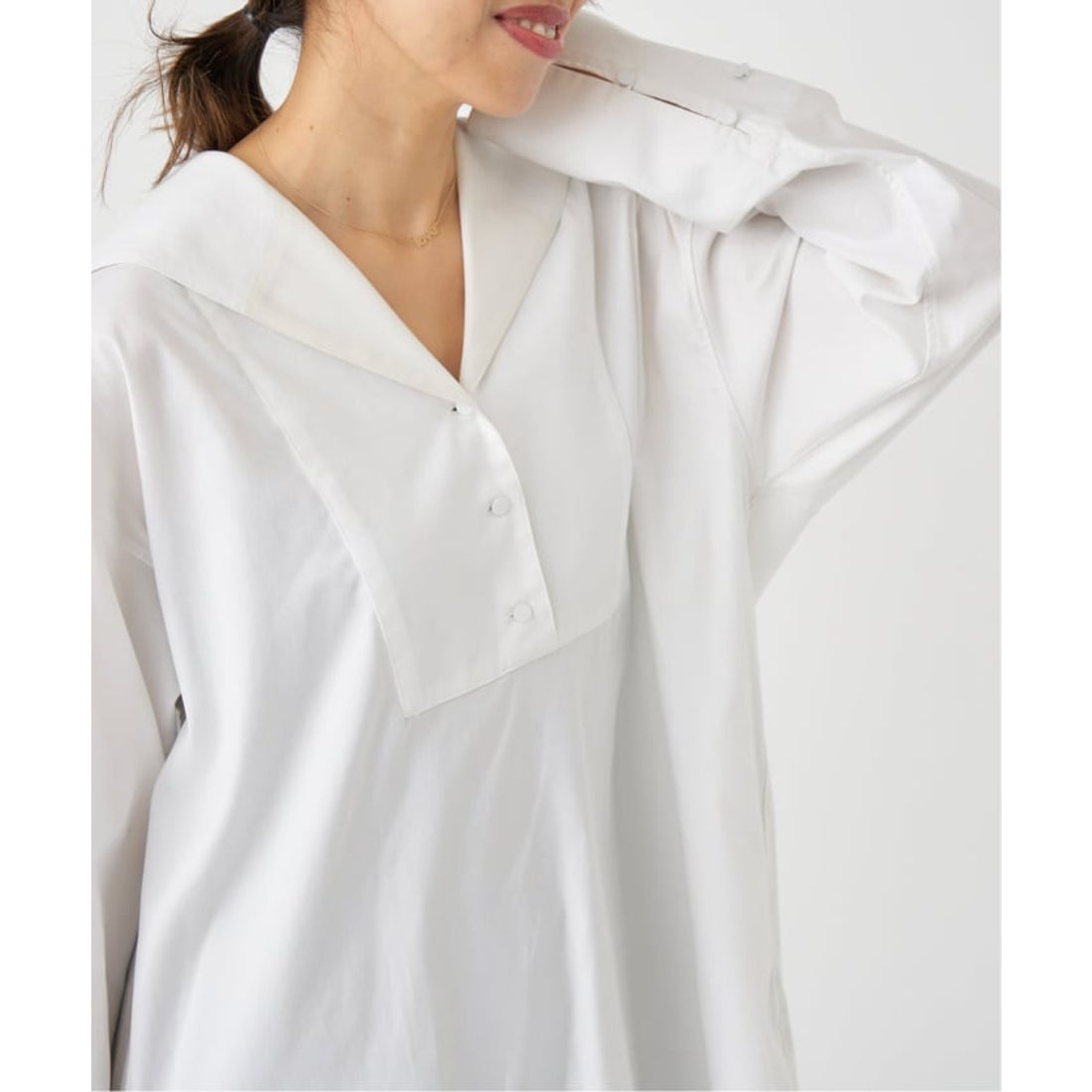 イエナ IENA セイラーカラードレスシャツ （ホワイト） - ファッション