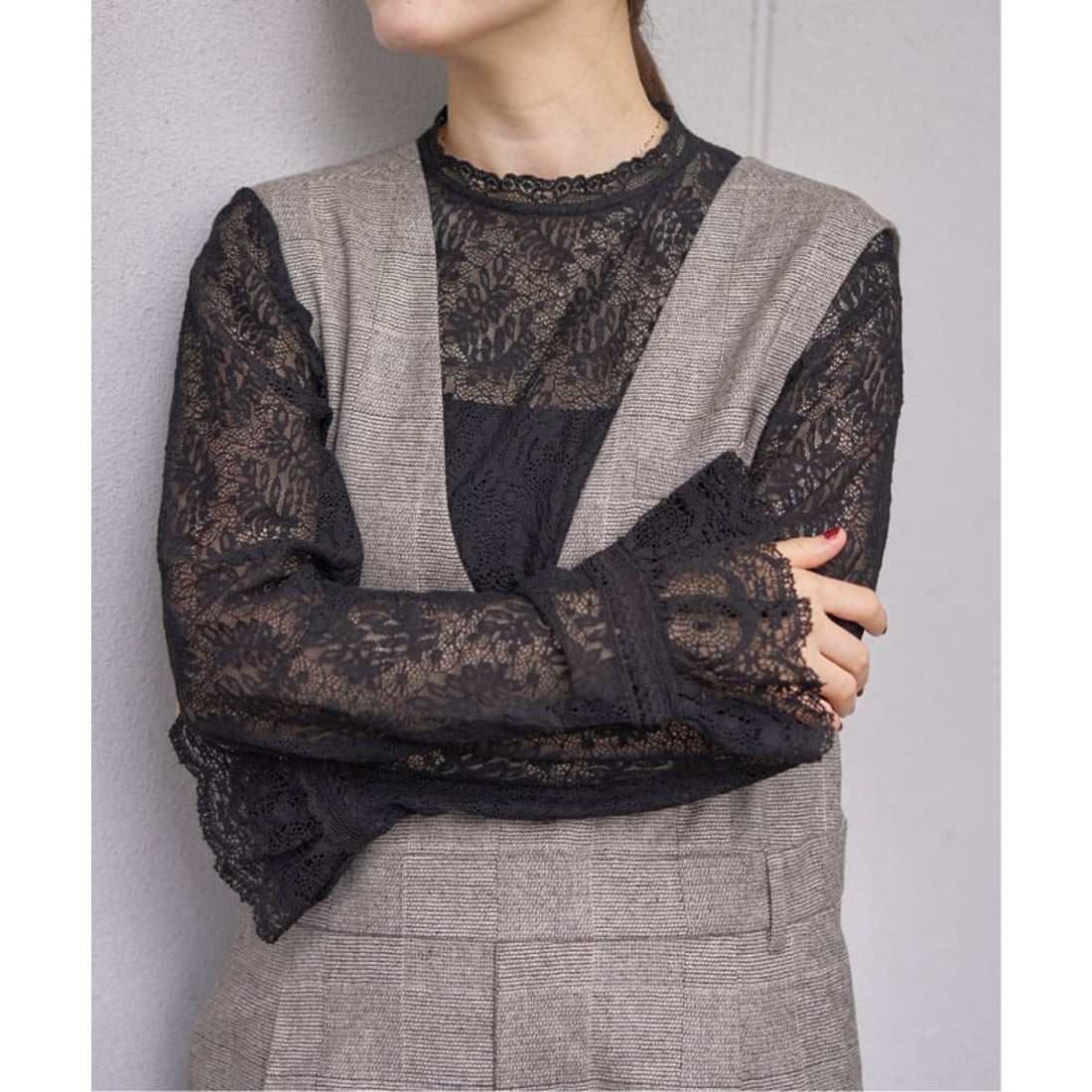 イエナ IENA リーフレースブラウス （ブラック） - ファッション通販