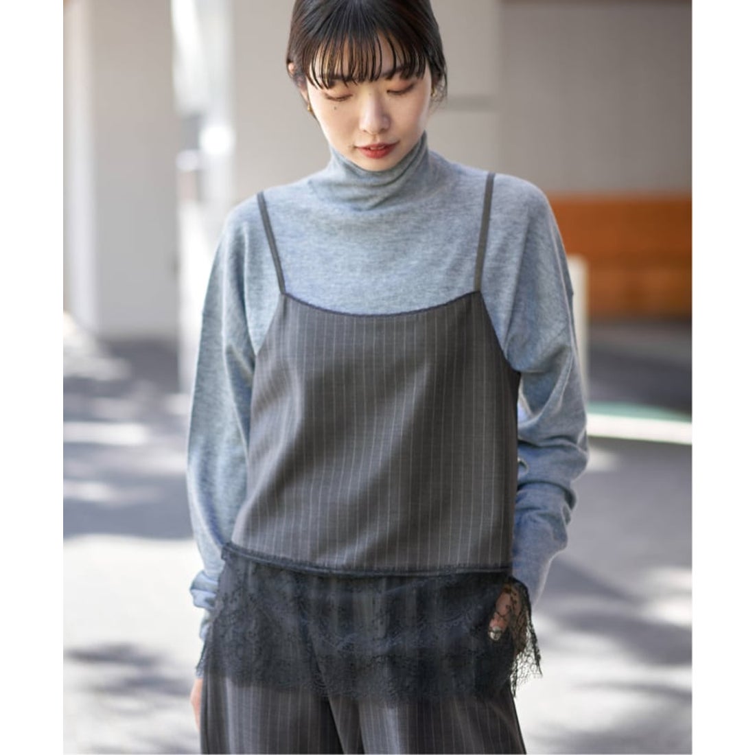 イエナ IENA 《追加予約》レースヘムキャミソール （グレー