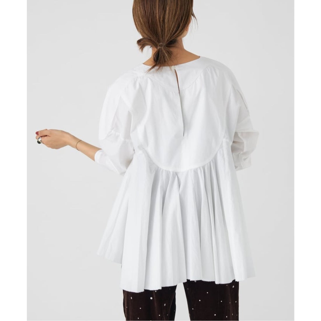 イエナ IENA AAYUSHI/アユーシ 別注 フロントピンタックペプラム