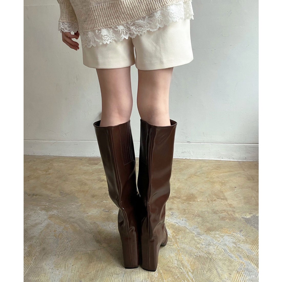 ジュエローブ Jewelobe ワイドシャフトストレートロングブーツ