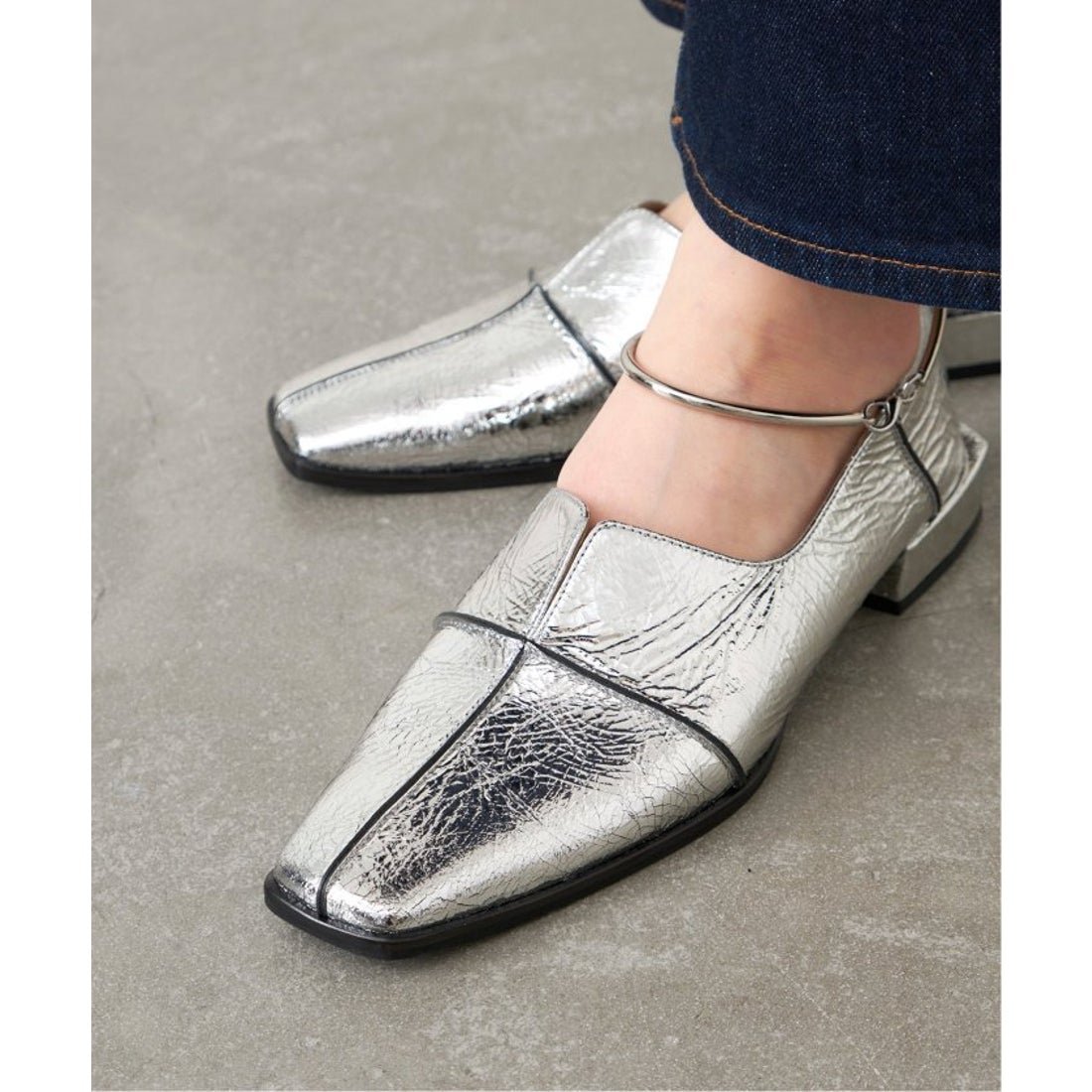 ル タロン LE TALON 《追加》GRISEレザースクエアクロスシームアンクル