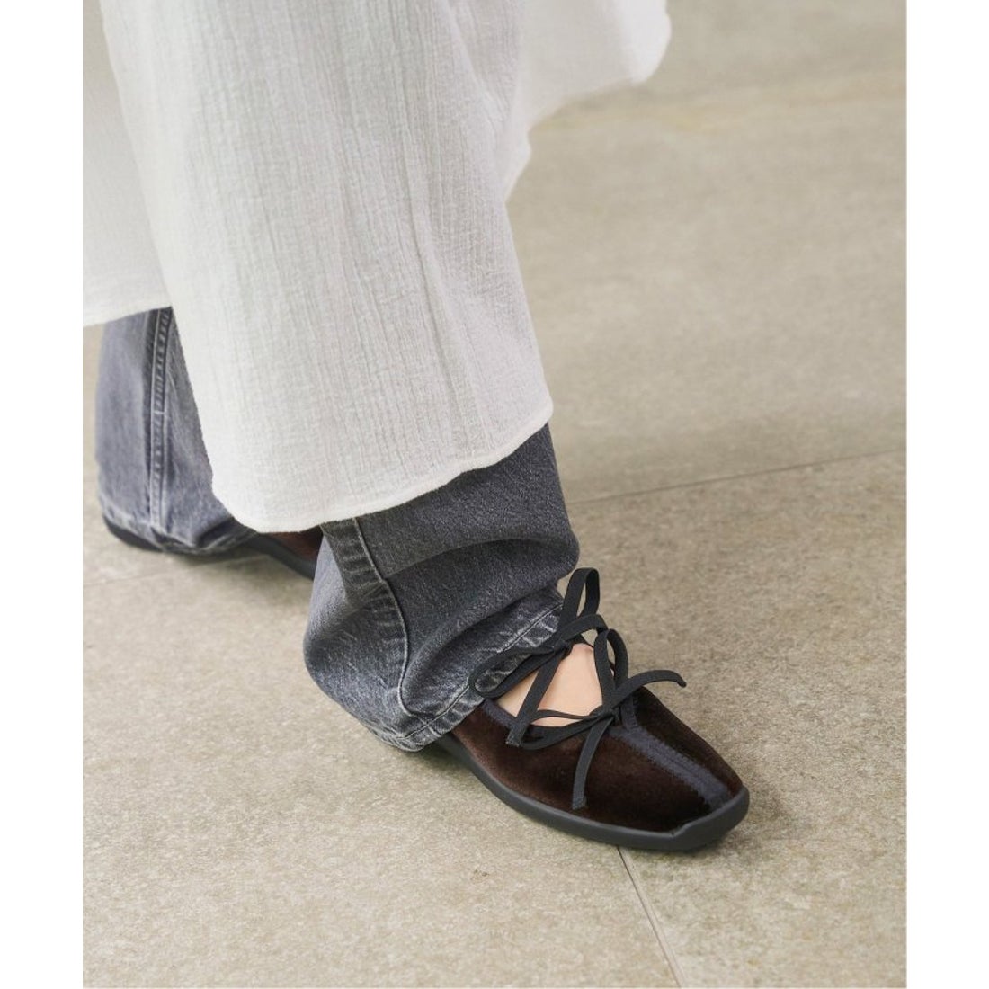 ル タロン LE TALON 《追加》Lダブルリボンバレリーナ （ブラウン