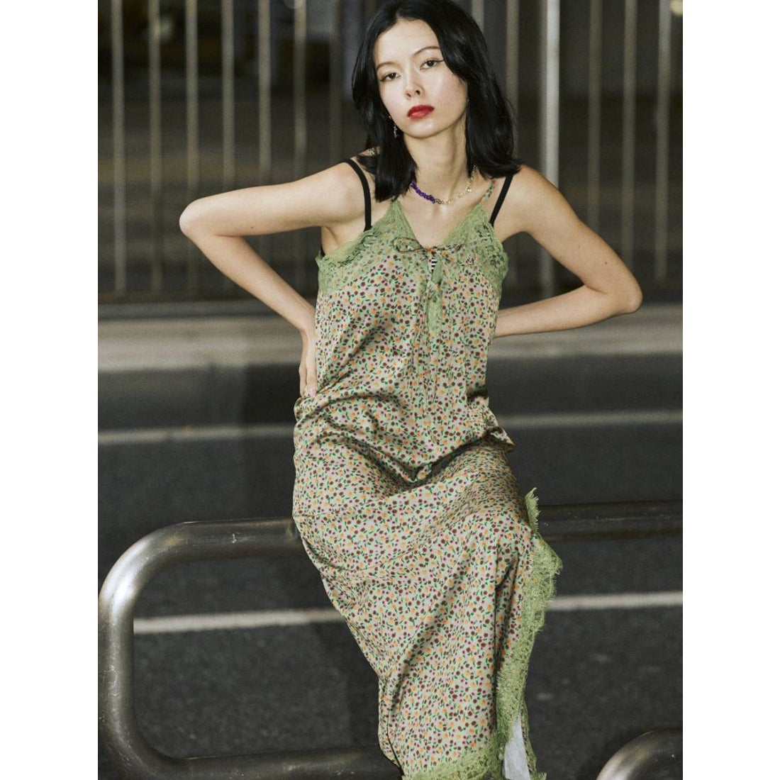 jouetie ANNA SUI フラワーキャミワンピース【コラボ】（ブラック