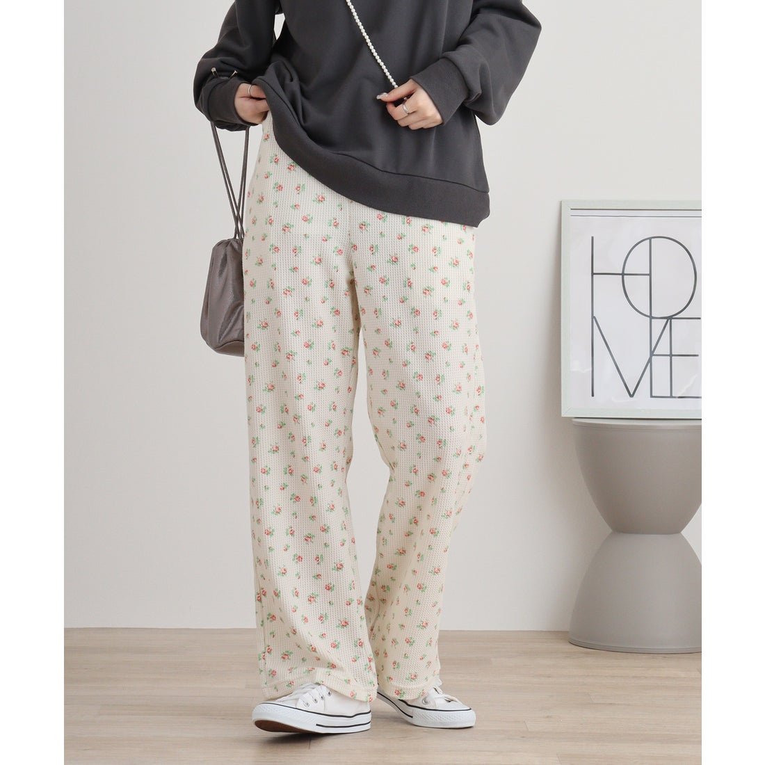 ジェーイーモーガン JEMORGAN JEMORGAN ワッフル花柄ワイドパンツ