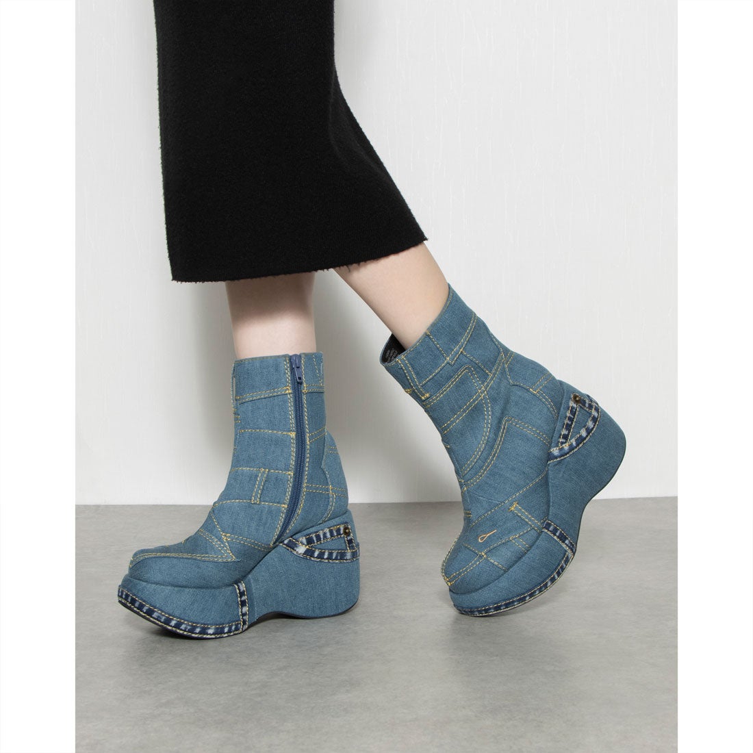 ジェフリーキャンベル Jeffrey Campbell 厚底デニムブーツ （ブルー
