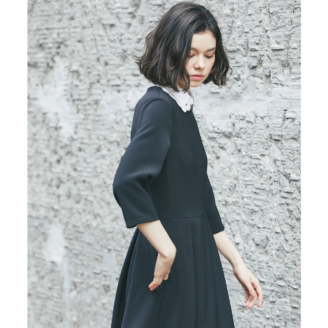 スマイルオーキッド SMILE ORCHID 付け襟つきロング丈ワンピース