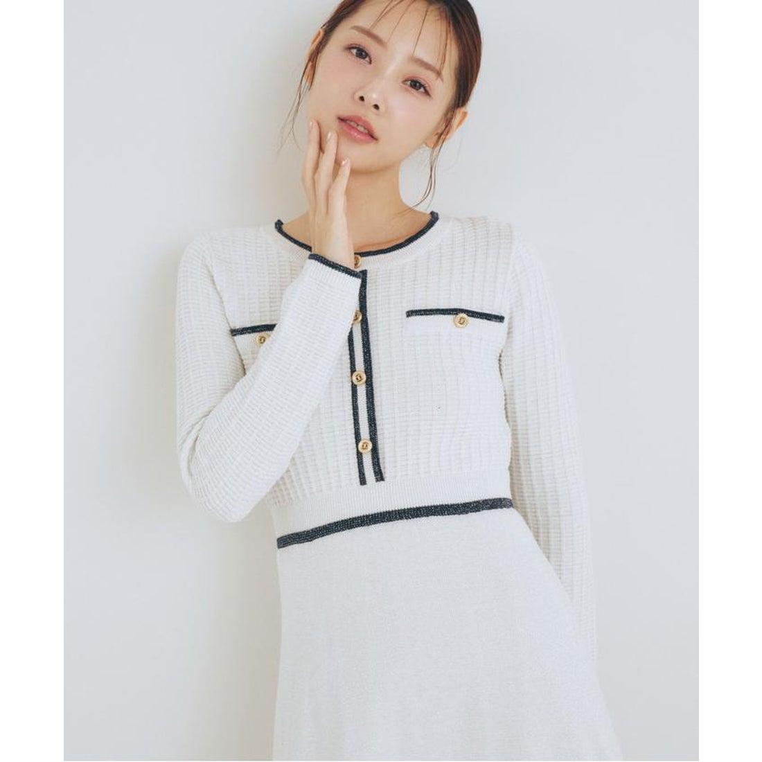 ジルバイジルスチュアート JILL by JILLSTUART ラメツイード配色ニット