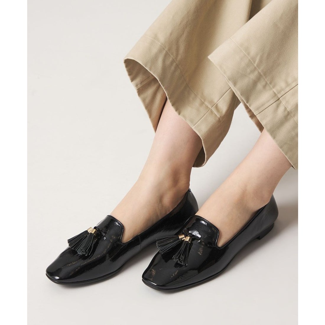 ODETTE E ODILE 【WEB限定】タッセルオペラ フラット15□↑ （BLACK