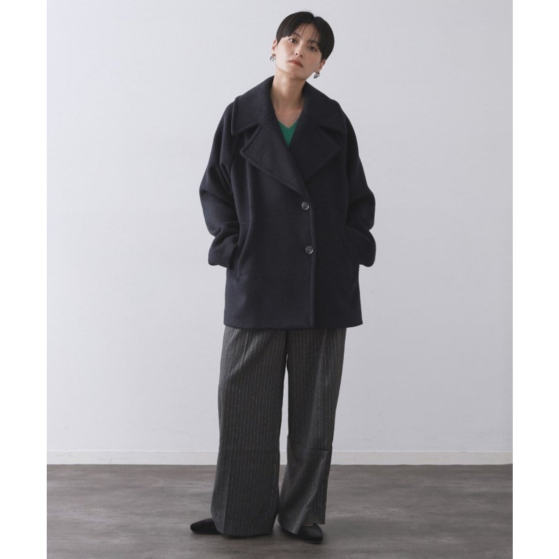 オペーク ドット クリップ OPAQUE.CLIP カシミヤブレンドウールミドル