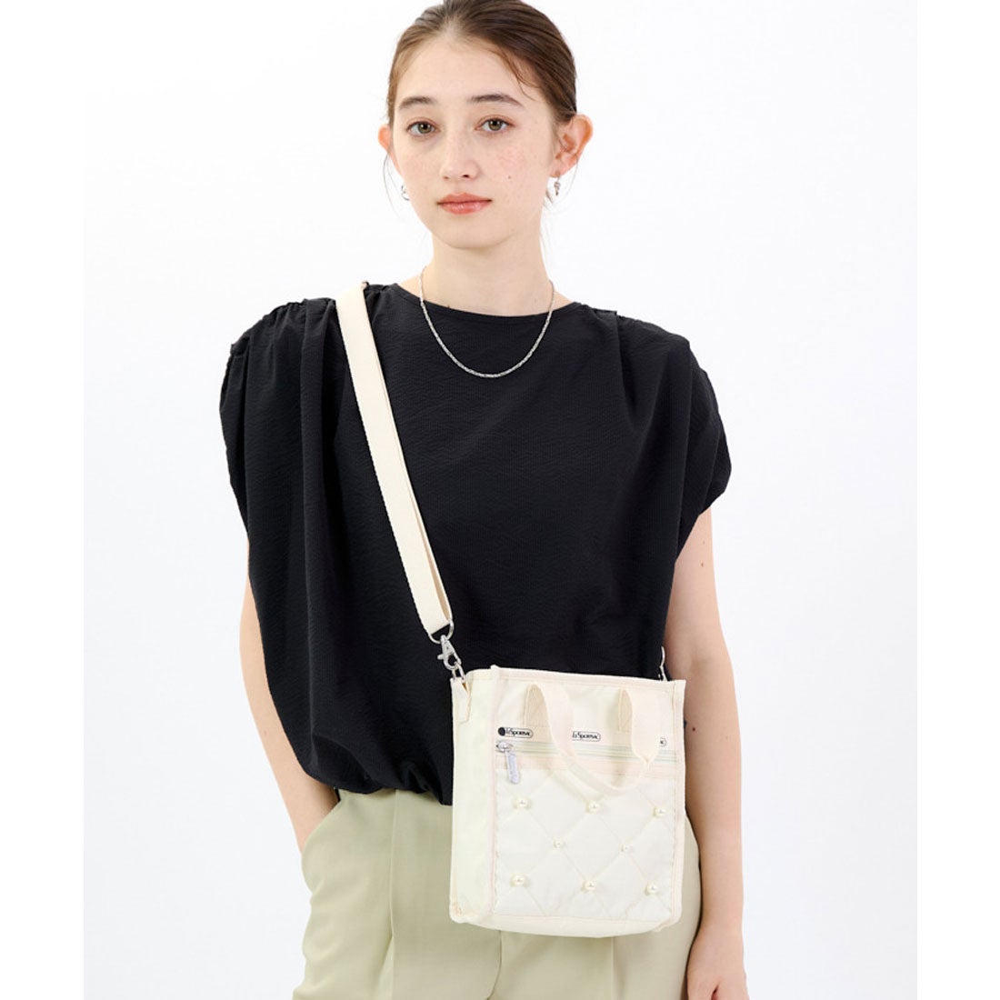 レスポートサック LeSportsac MINI N/S TOTE W/ PEARLS （スターライト