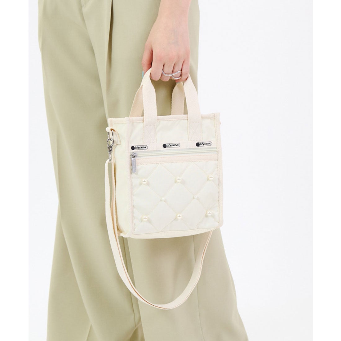 レスポートサック LeSportsac MINI N/S TOTE W/ PEARLS （スターライト