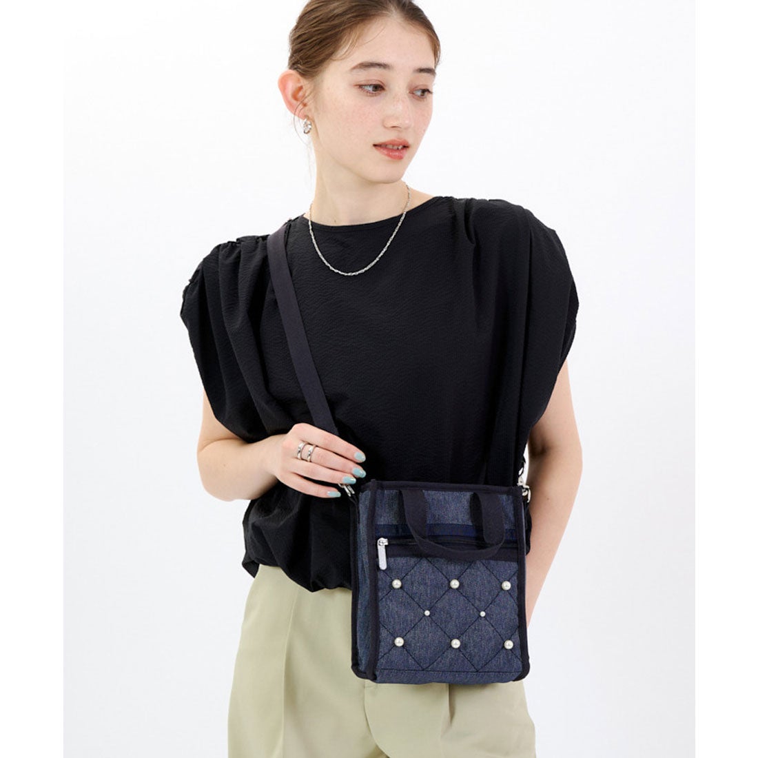 レスポートサック LeSportsac MINI N/S TOTE W/ PEARLS （トワイライト