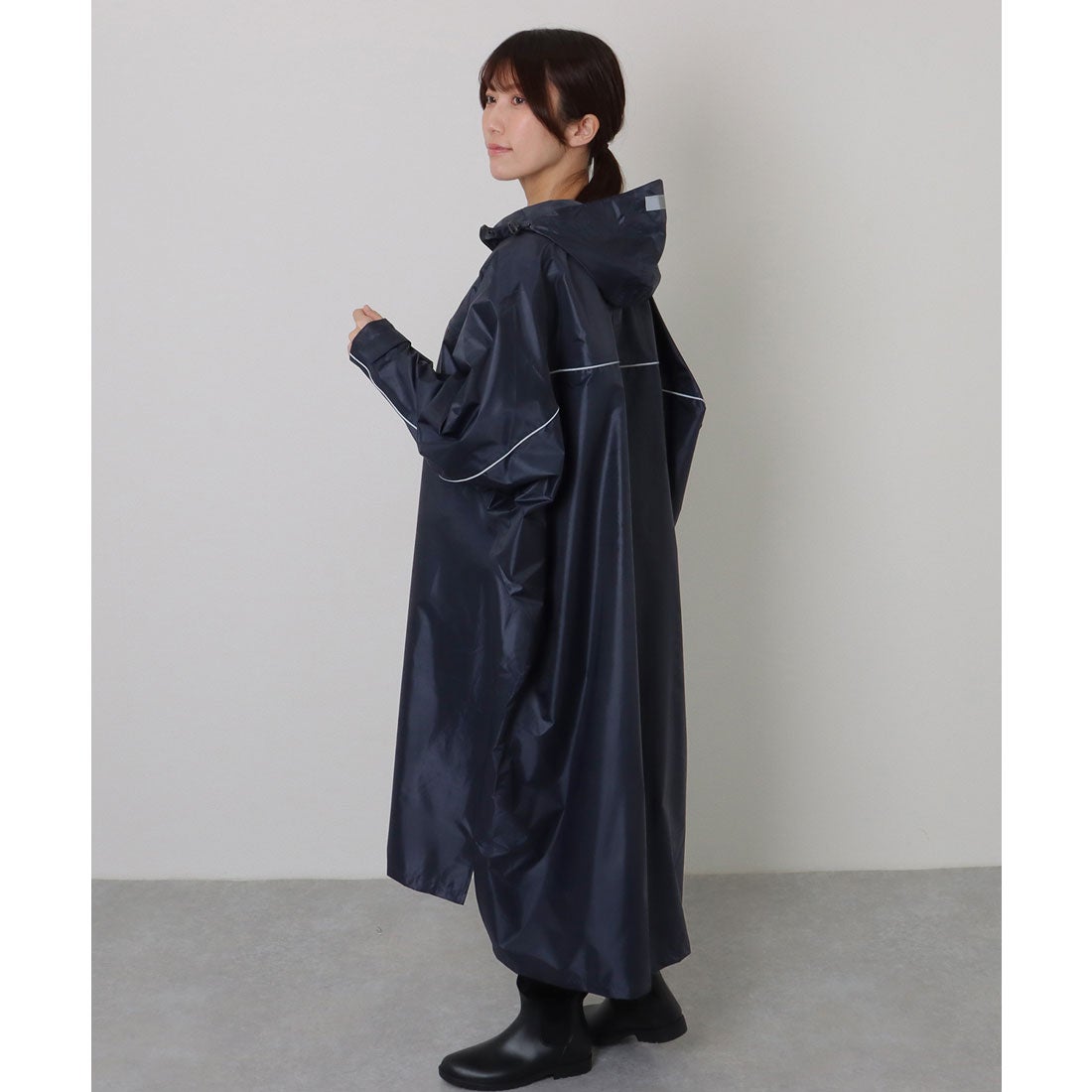 レースレディース Lace Ladies ソリッドカラー ドルマン ロング レイン