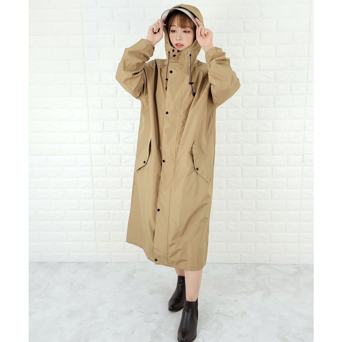レースレディース Lace Ladies フード付きレインコート 収納袋付き