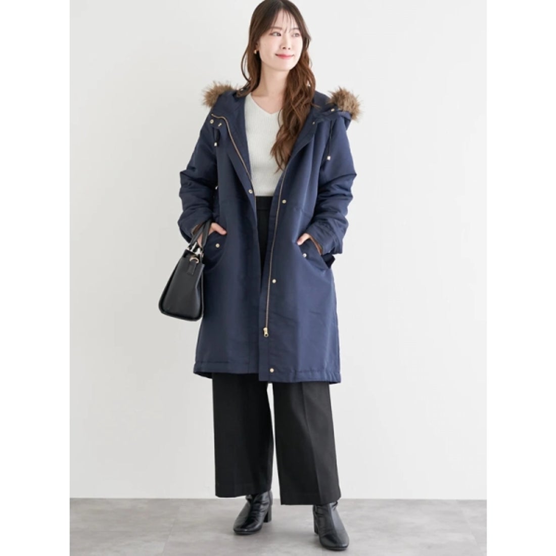 ルディックパーク Ludic Park 裏ボア モッズコート （紺