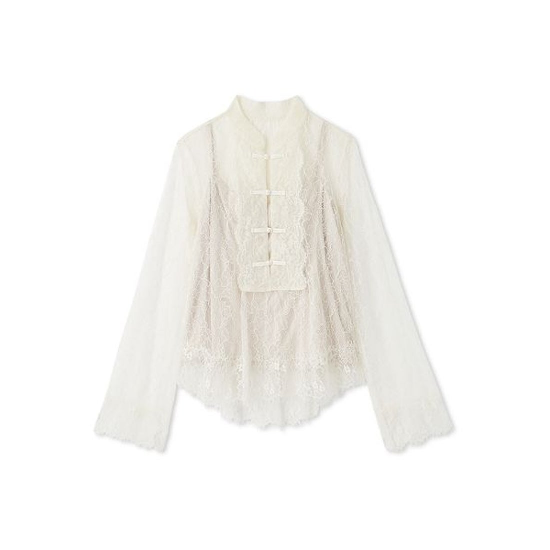 リリーブラウン LILY BROWN レースチャイナブラウス （NVY