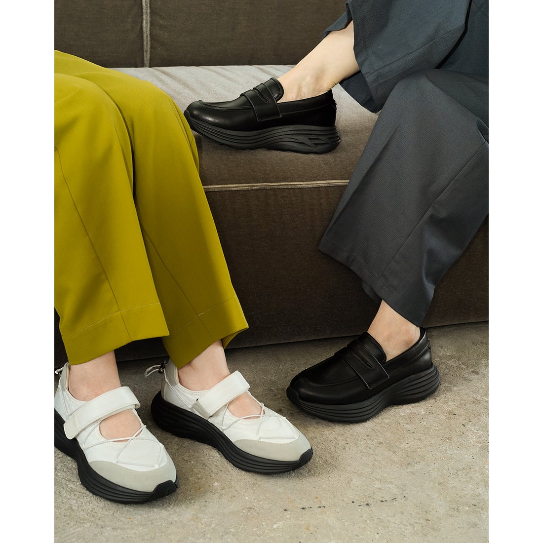 軽量厚底メリージェーンスニーカー(L130) （IVORY-Z） -レディース