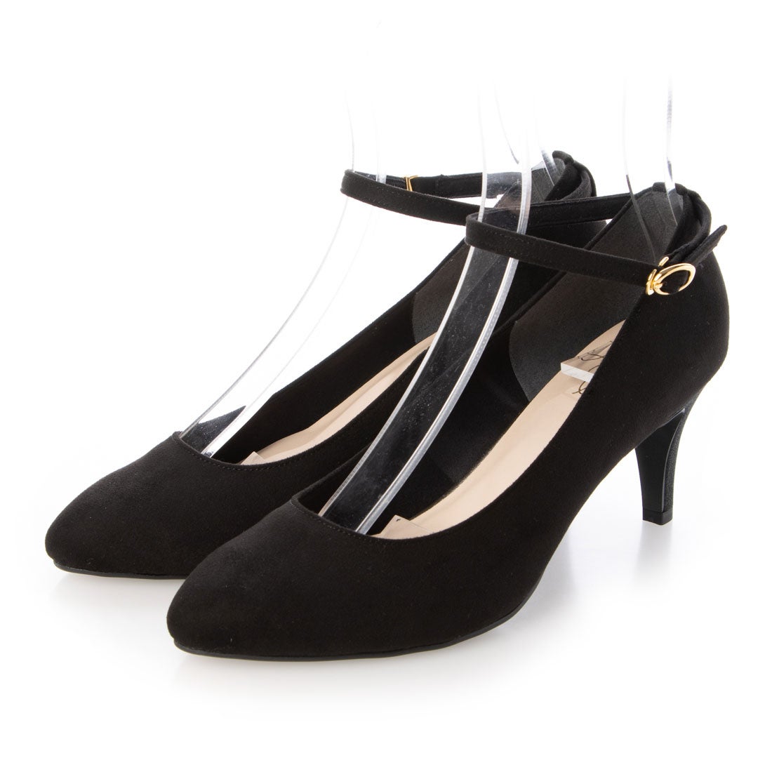 ラウナレア Launa lea アンクルストラップパンプス(0207) （ブラックS