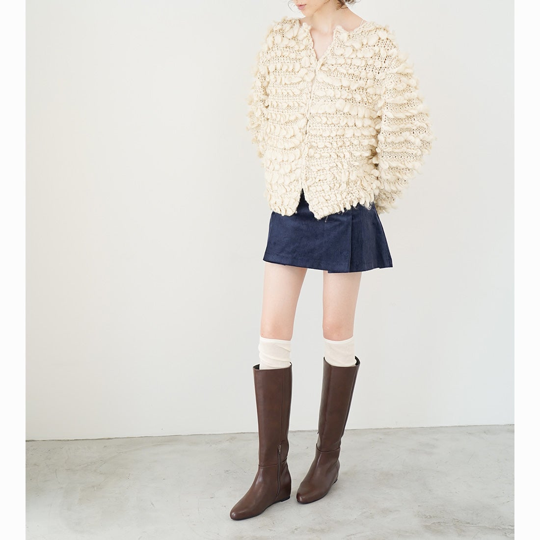 5.0cmインヒールロングブーツ(S149) （Dブラウン） -レディース