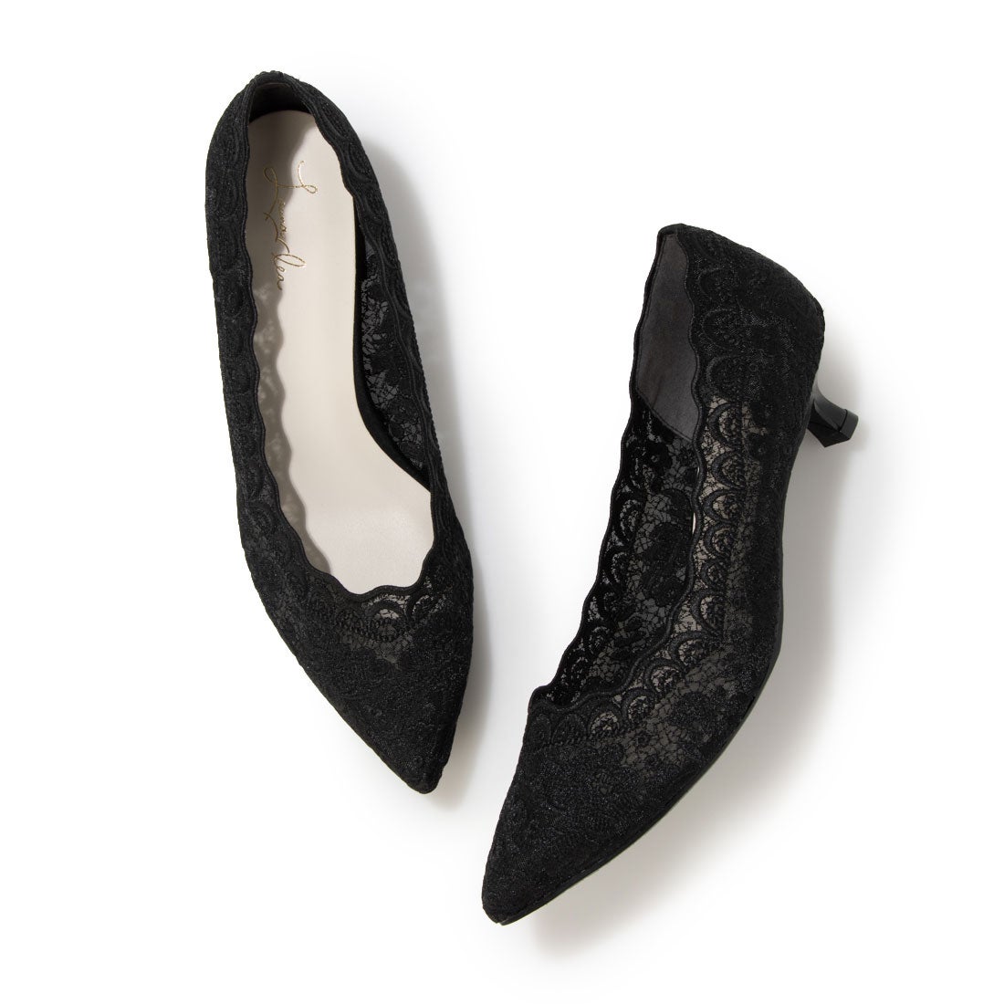 26SS】フラワーレースパンプス(0620) （ブラックZ） -レディース