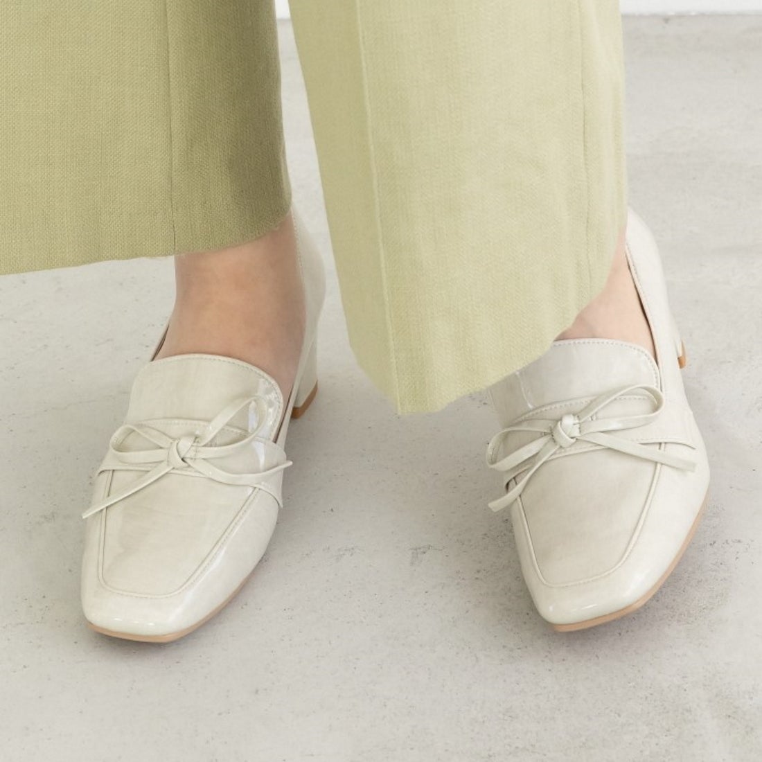 レイン対応】チャンキーヒールパンプス(R9008) （ベージュE