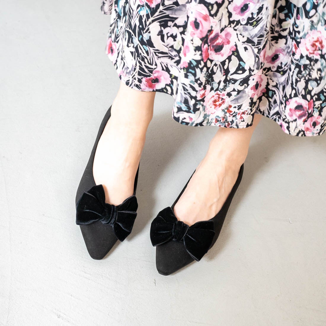 リボンフラットパンプス(0460) （レオパードS） -レディースシューズ