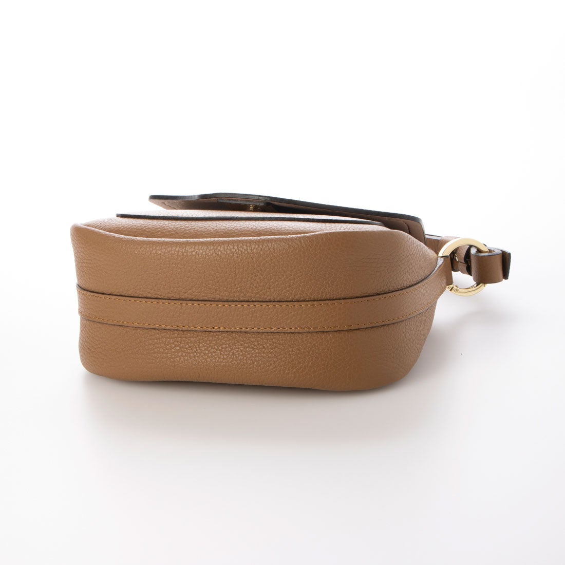 ロリステッラ LORISTELLA シュリンクレザーフラップバッグ （キャメル