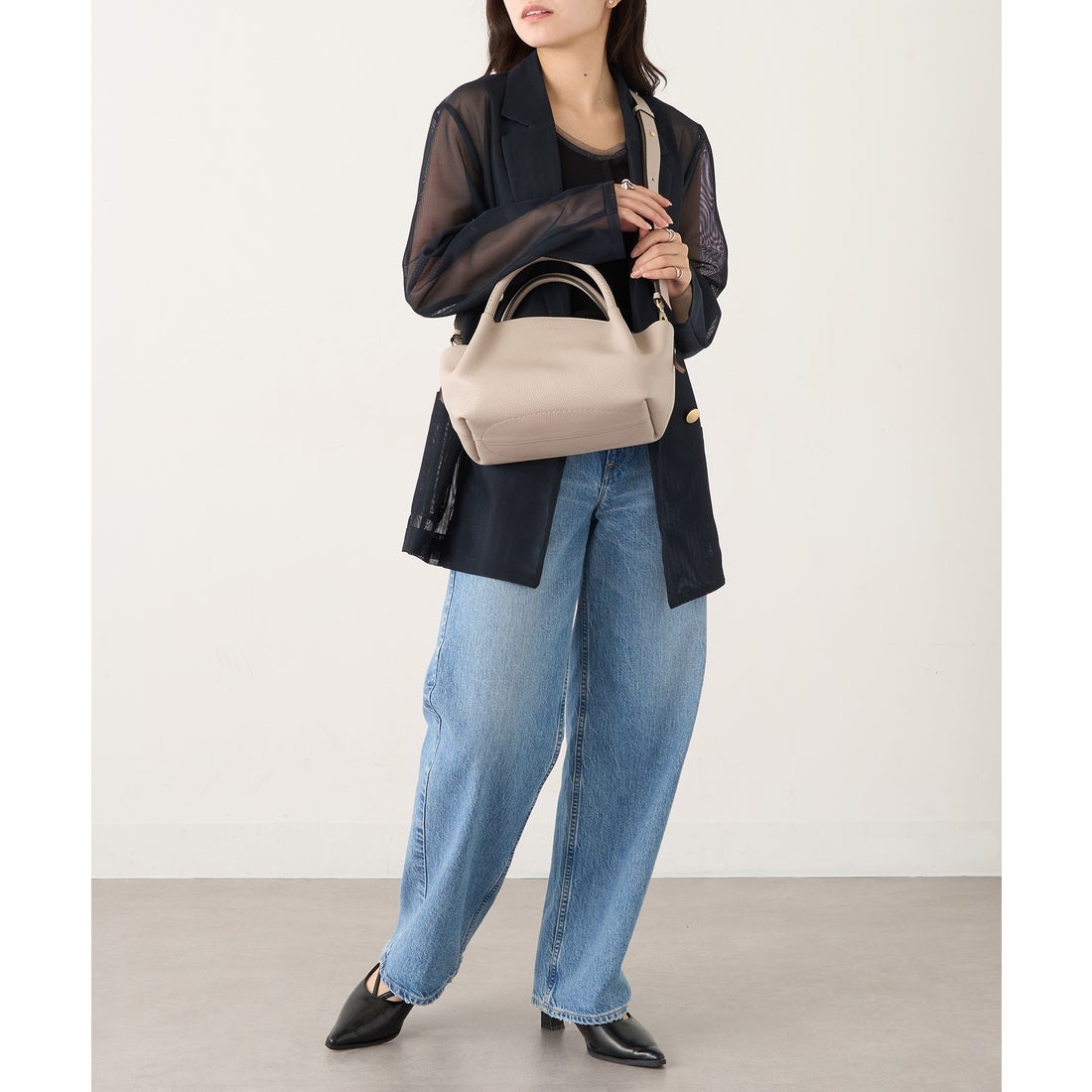 ロリステッラ LORISTELLA シュリンクレザー 2WAYハンドバッグ