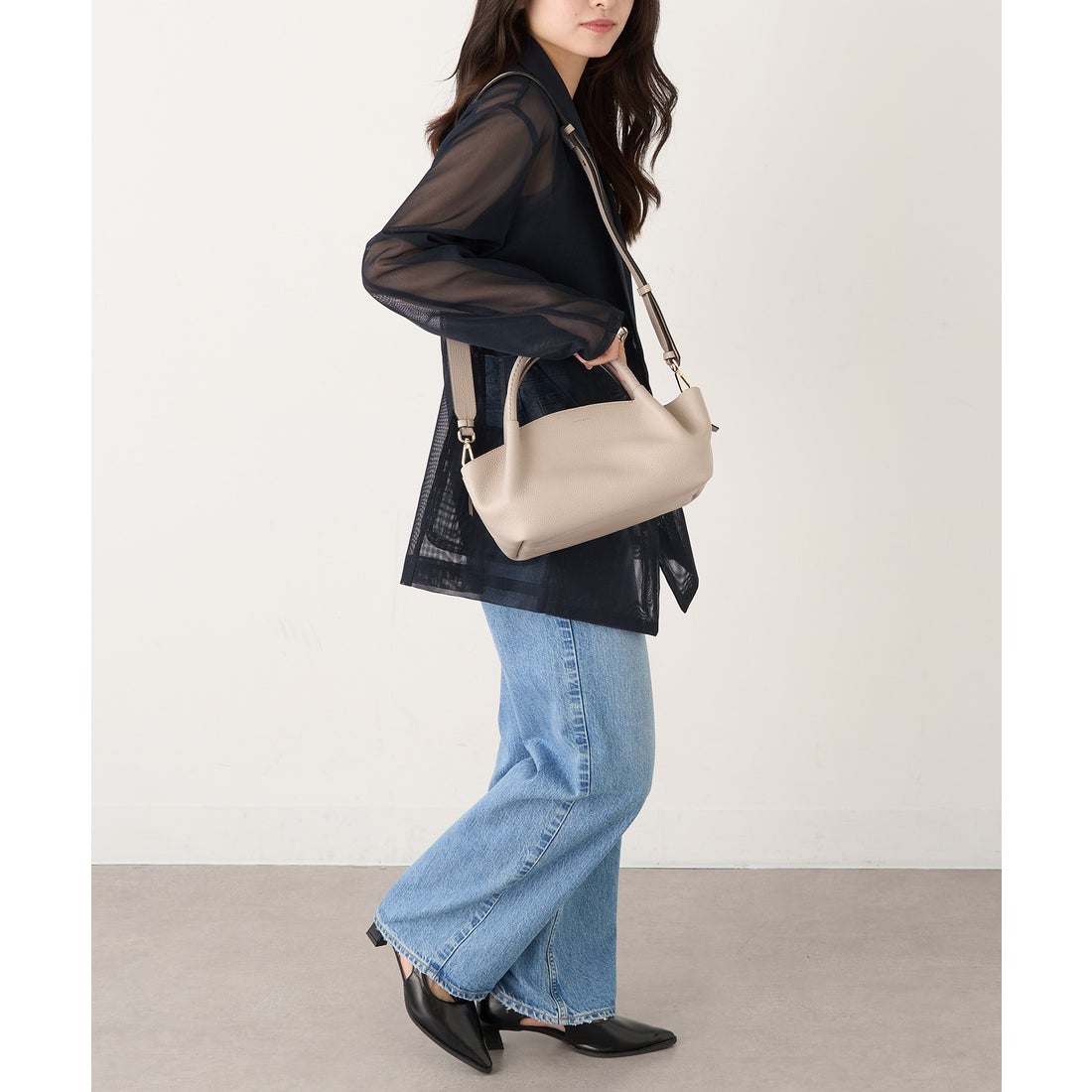 ロリステッラ LORISTELLA シュリンクレザー 2WAYハンドバッグ