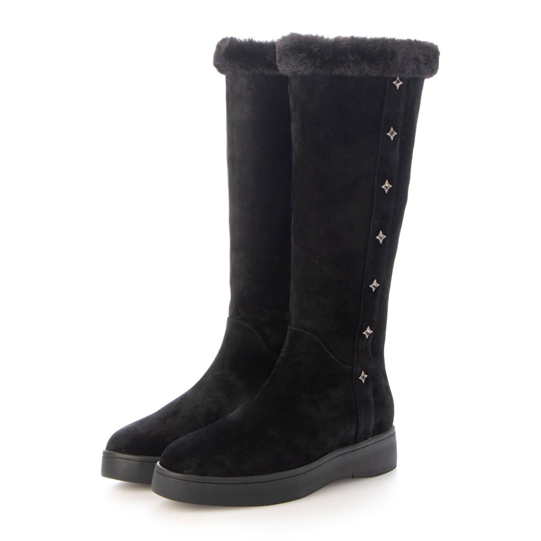 ランバン コレクション LANVIN COLLECTION フェイクファーロングブーツ