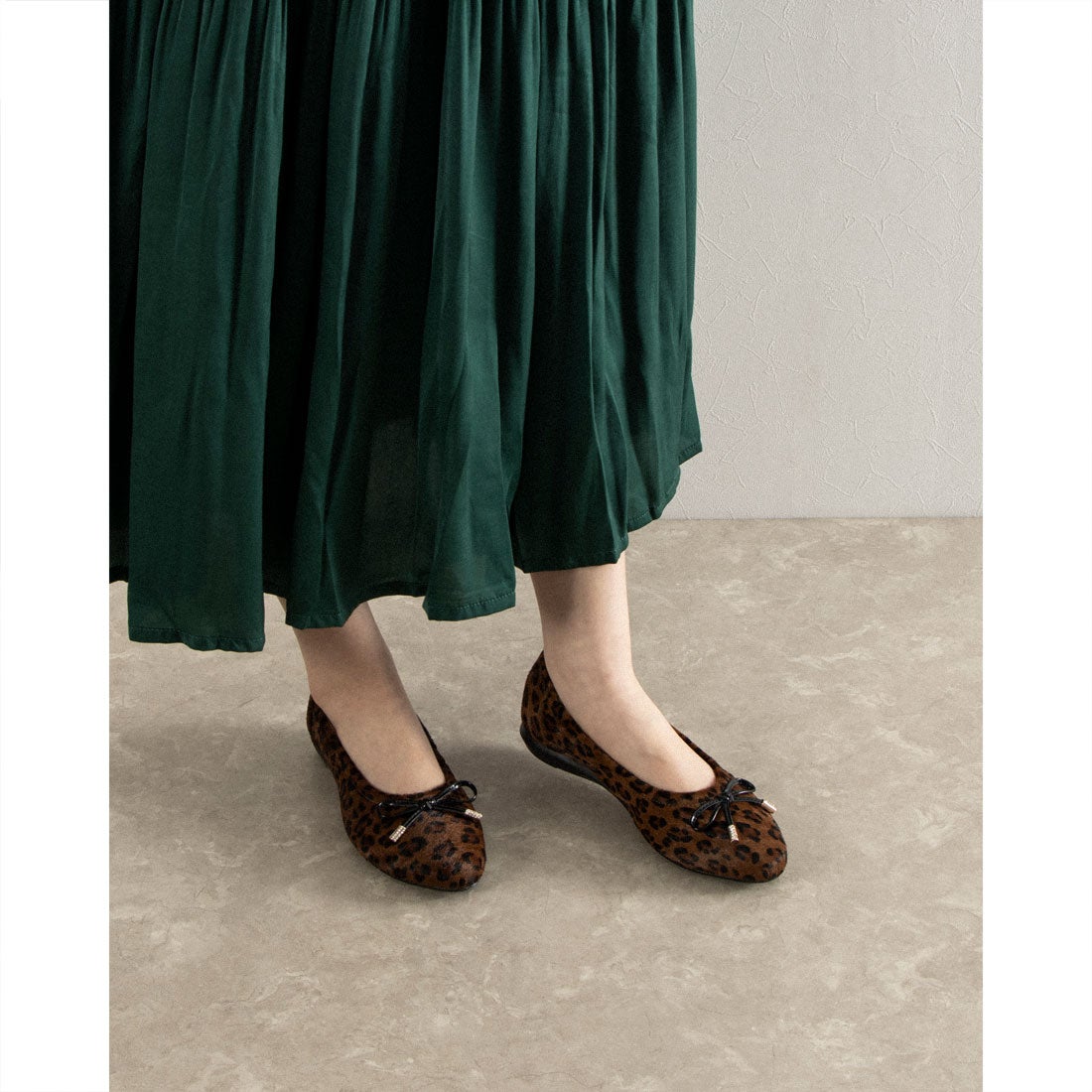 ラ コラージュ LA'COLLAGE リボンバレエシューズ （ブラック