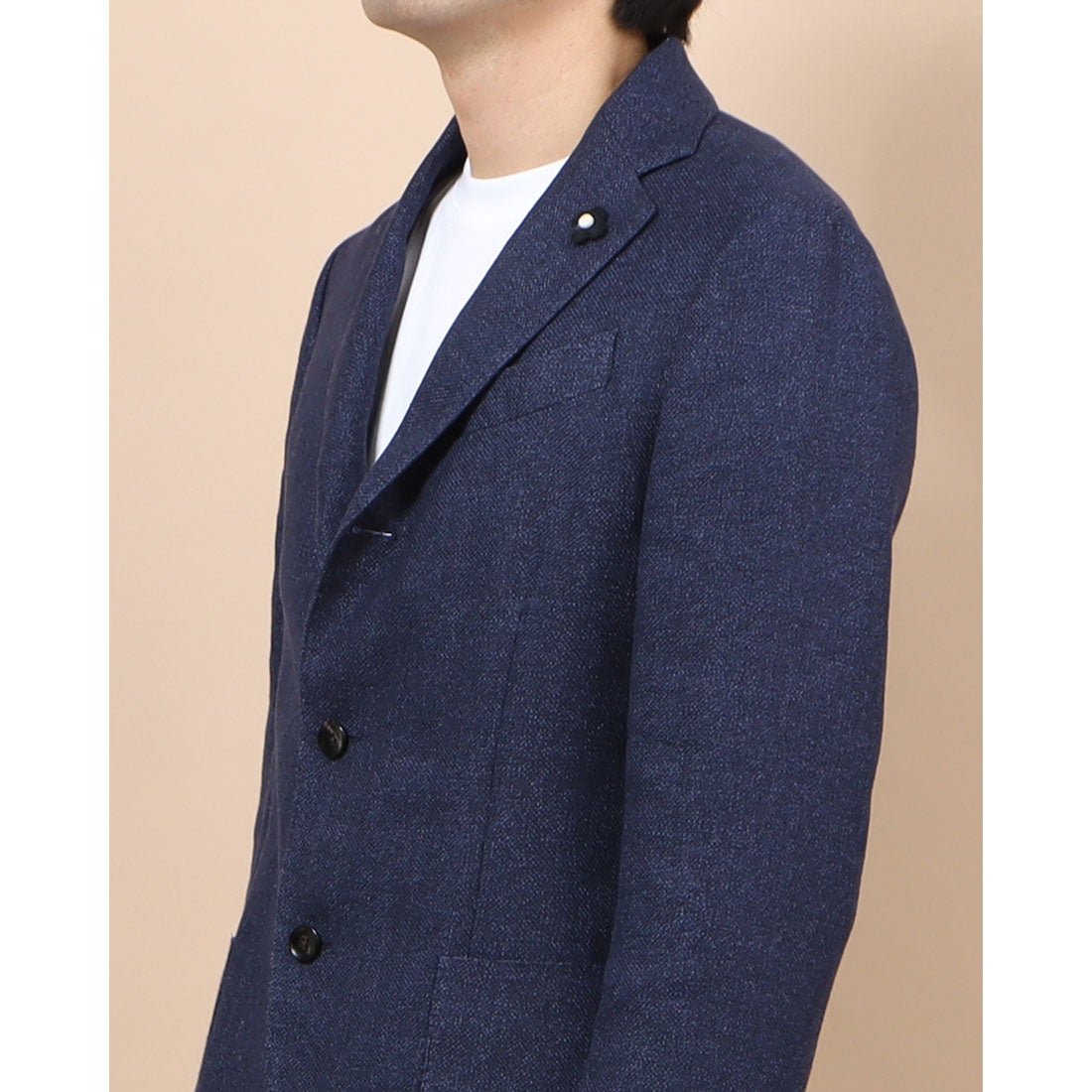 ラルディーニ LARDINI ウールリネン3Bジャケット （NAVY